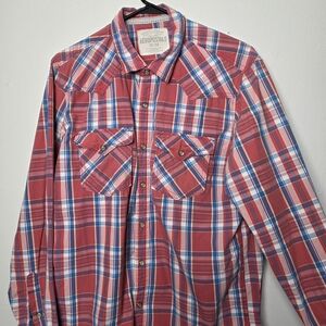 Aeropostale Red and Blue Plaid Casual Shirt